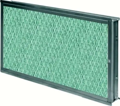 Fettfangfilter von Wolf mit rautenförmigem Muster und Metallrahmen, geeignet zur Filtration von Fett in Lüftungsanlagen.